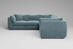Utopia - 5 Piece - Rearrangeable Modular Sofa, Cotton Blend / Topaz / Casual Trim - thumbnail 5