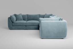Utopia - 5 Piece - Rearrangeable Modular Sofa, Cotton Blend / Topaz / Casual Trim
