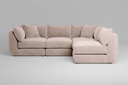 Utopia - 4 Piece Open End - Rearrangeable Modular Sofa, Cotton Blend / Bisque / Tailored Trim - thumbnail 2