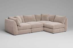 Utopia - 4 Piece Open End - Rearrangeable Modular Sofa, Cotton Blend / Bisque / Tailored Trim - thumbnail 1