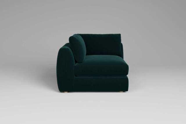 Zen - All-in-one - Corner, left & right arm, Soft Touch Velvet / Bottle Green / Full-Width Back Cushions