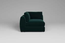 Zen - All-in-one - Corner, left & right arm, Soft Touch Velvet / Bottle Green / Full-Width Back Cushions