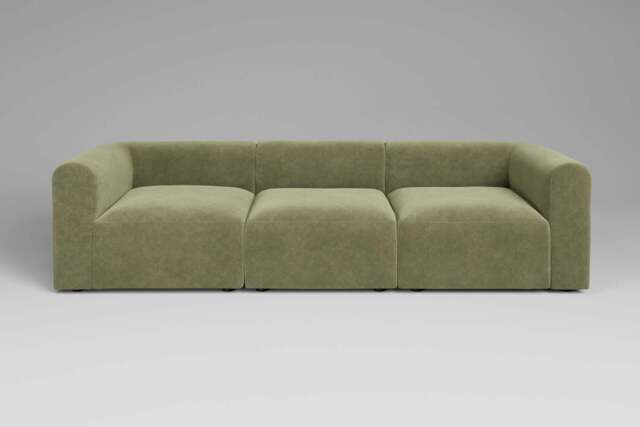 Aura - 3 Piece - Rearrangeable Modular Sofa, Cotton Blend / Jade - image 1