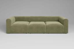 Aura - 3 Piece - Rearrangeable Modular Sofa, Cotton Blend / Jade