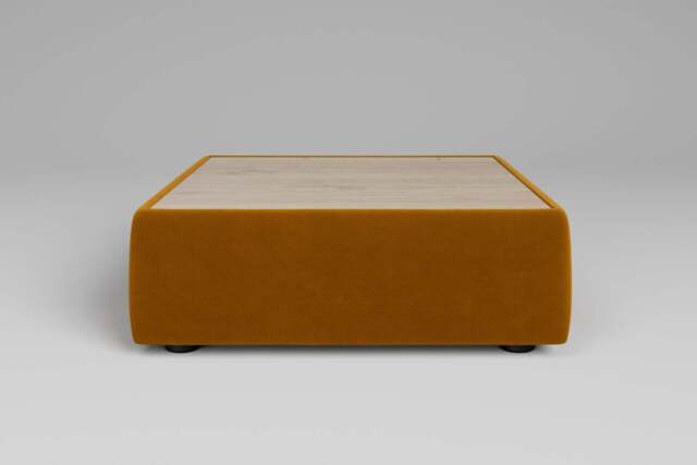 Zen - Coffee Table - Rearrangeable Modular Sofa, Oak / Soft Touch Velvet / Saffron - image 1