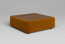 Zen - Coffee Table - Rearrangeable Modular Sofa, Oak / Soft Touch Velvet / Saffron - thumbnail 3