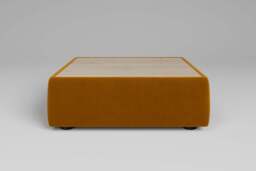 Zen - Coffee Table - Rearrangeable Modular Sofa, Oak / Soft Touch Velvet / Saffron - thumbnail 1