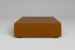 Zen - Coffee Table - Rearrangeable Modular Sofa, Oak / Soft Touch Velvet / Saffron - thumbnail 2