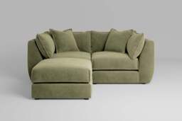Utopia - 2 Piece with Footstool - Rearrangeable Modular Sofa, Cotton Blend / Jade / Tailored Trim - thumbnail 3