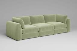 Zen - 3 Piece - Rearrangeable Modular Sofa, Brushed Wool Feel / Sage / Full-Width Back Cushions - thumbnail 5