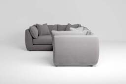 Utopia - 4 Piece - Rearrangeable Modular Sofa, Brushed Wool Feel / Pewter / Casual Trim