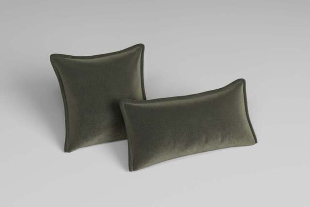 2 Scatter Cushions, Luxe Woven Velvet / Pine - image 1