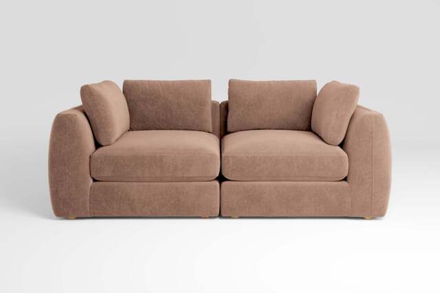 Zen - 2 Piece - Rearrangeable Modular Sofa, Cotton Blend / Chai / Standard Back Cushions - image 1