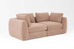 Zen - 2 Piece - Rearrangeable Modular Sofa, Cotton Blend / Chai / Standard Back Cushions - thumbnail 2