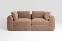 Zen - 2 Piece - Rearrangeable Modular Sofa, Cotton Blend / Chai / Standard Back Cushions - thumbnail 1