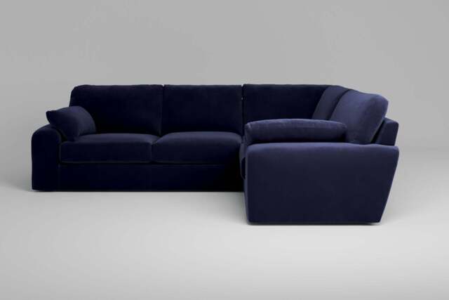 7th Heaven Maxi - Small Corner Sofa, Soft Touch Velvet / Midnight Blue