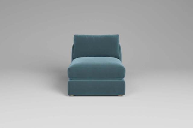 Zen - Armless Piece, Soft Touch Velvet / Sea Green / Full-Width Back Cushions