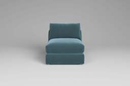Zen - Armless Piece, Soft Touch Velvet / Sea Green / Full-Width Back Cushions