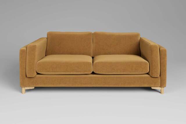 Fusion - 3 Seater Sofa, Luxe Woven Velvet / Old Gold