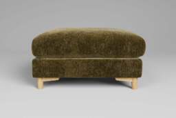 Fusion - Footstool (Large), Soft Woven Chenille / Olive