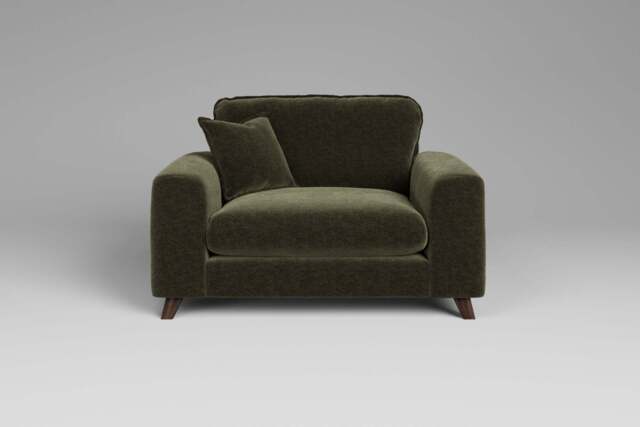 Serenity - Loveseat, Plush Chenille / Woodland Green