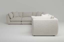 Utopia - 6 Piece - Rearrangeable Modular Sofa, Boucle / Ivory / Casual Trim - thumbnail 1