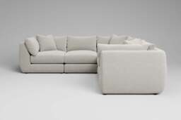 Utopia - 6 Piece - Rearrangeable Modular Sofa, Boucle / Ivory / Casual Trim - thumbnail 5