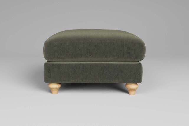 Serenity - Footstool (Medium), Luxe Woven Velvet / Pine - image 1
