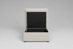 7th Heaven Midi - Small Storage Stool, Luxe Woven Velvet / Snow - thumbnail 2