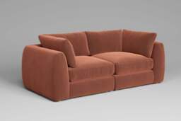 Zen - 2 Piece - Rearrangeable Modular Sofa, Soft Touch Velvet / Cinnamon / Full-Width Back Cushions - thumbnail 5