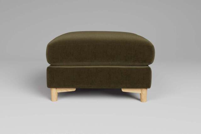 Fusion - Footstool (Medium), Luxe Woven Velvet / Forest Green