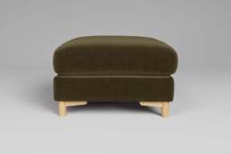 Fusion - Footstool (Medium), Luxe Woven Velvet / Forest Green