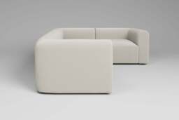 Aura - 4 Piece - Rearrangeable Modular Sofa, Luxe Woven Velvet / Snow - thumbnail 2