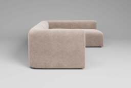 Aura - 4 Piece Open End - Rearrangeable Modular Sofa, Cotton Blend / Bisque - thumbnail 2