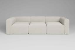 Aura - 3 Piece - Rearrangeable Modular Sofa, Luxe Woven Velvet / Snow