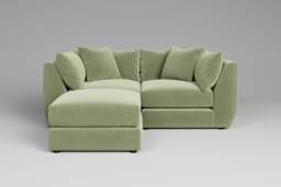 Utopia - 2 Piece with Footstool - Rearrangeable Modular Sofa, Brushed Wool Feel / Sage / Casual Trim - thumbnail 5