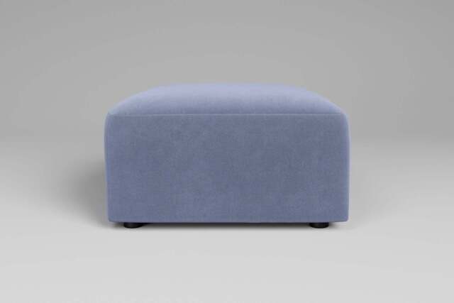 Aura - Footstool - Rearrangeable Modular Sofa, Brushed Wool Feel / Denim - image 1