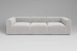 Aura - 3 Piece - Rearrangeable Modular Sofa, Brushed Wool Feel / Whisper - thumbnail 1