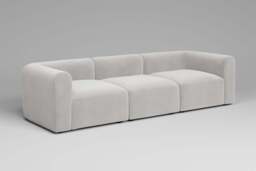 Aura - 3 Piece - Rearrangeable Modular Sofa, Brushed Wool Feel / Whisper - thumbnail 2