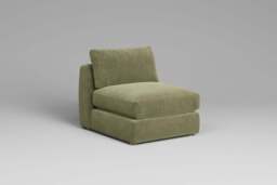 Zen - Armless Piece, Cotton Blend / Jade / Standard Back Cushions - thumbnail 5