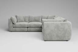 Utopia - 6 Piece - Rearrangeable Modular Sofa, Soft Woven Chenille / Pure / Tailored Trim - thumbnail 5