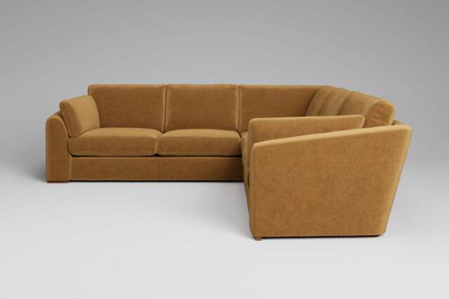 Muse - Large Corner Sofa, Luxe Woven Velvet / Old Gold