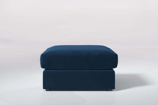 Serenity - Large Storage Stool, Soft Touch Velvet / Royal Blue