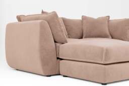 Utopia - 2 Piece with Footstool - Rearrangeable Modular Sofa, Cotton Blend / Chai / Casual Trim - thumbnail 2