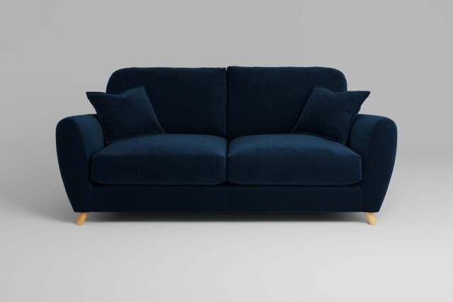 Cloud Nine - 3 Seater Sofa, Soft Touch Velvet / Royal Blue