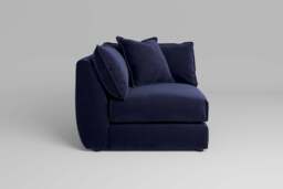 Utopia - All-in-one - Corner, left & right arm - Rearrangeable Modular Sofa, Soft Touch Velvet / Midnight Blue / Casual Trim