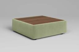Zen - Coffee Table - Rearrangeable Modular Sofa, Oak / Brushed Wool Feel / Sage - thumbnail 3
