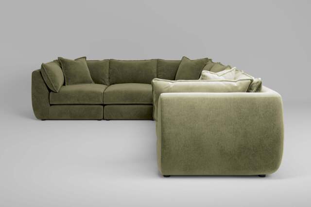 Utopia - 6 Piece - Rearrangeable Modular Sofa, Cotton Blend / Jade / Casual Trim - image 1