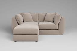 Utopia - 2 Piece with Footstool - Rearrangeable Modular Sofa, Basket Weave / Sand / Tailored Trim - thumbnail 2