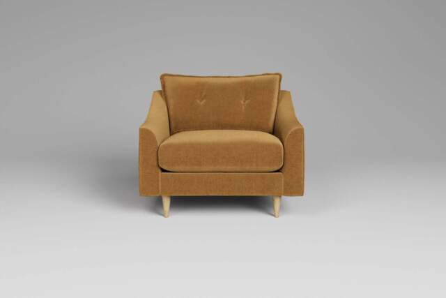 hush - Loveseat, Luxe Woven Velvet / Old Gold